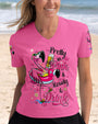 Pretty in Pink Flamingo Ready to Drink Funny Summer Beach Tee for Women AOP Shirts _2_ 7IYOK