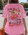 Pretty in Pink Flamingo Ready to Drink Vibrant Summer Tee for Women AOP Shirts _6_ V8tRs