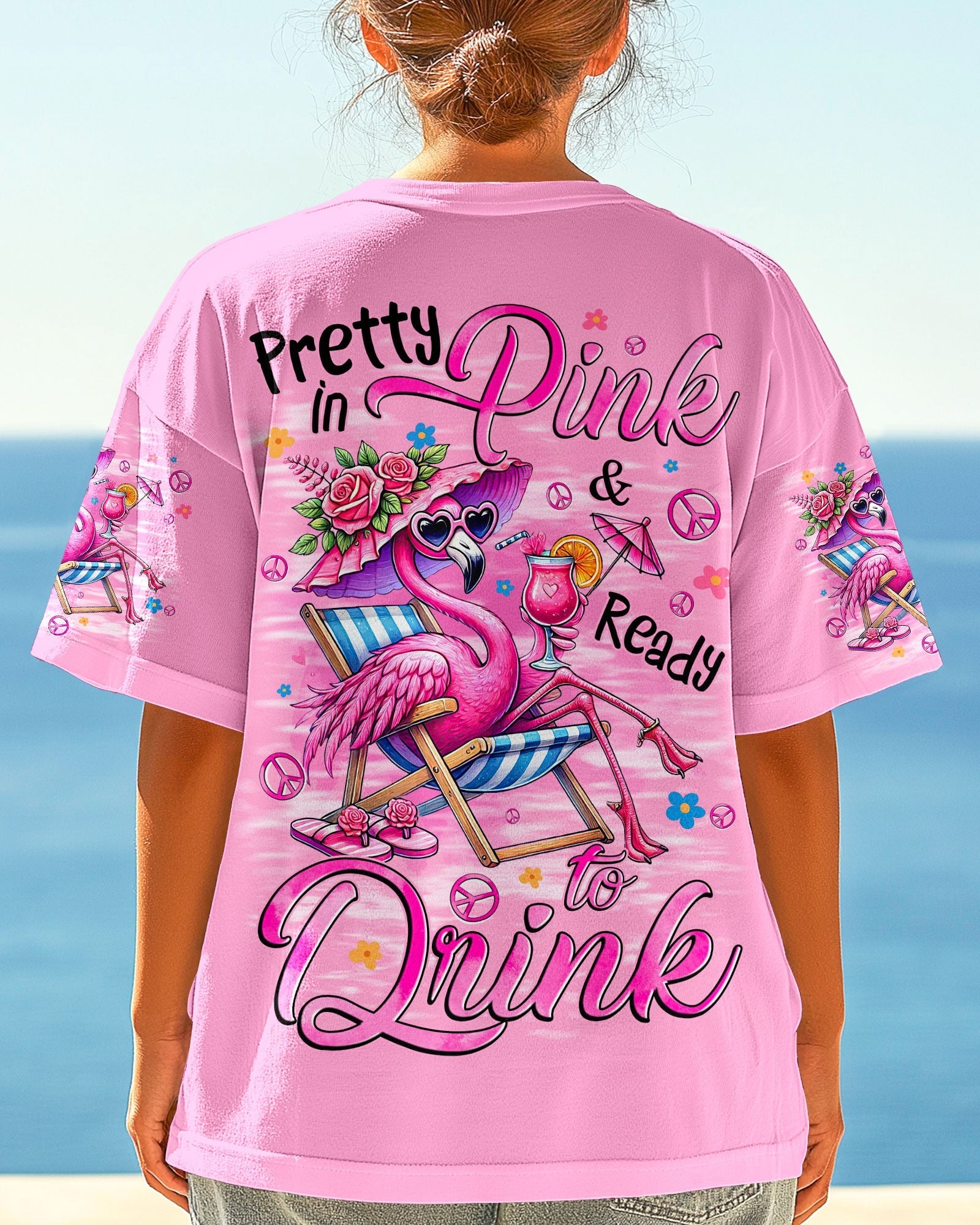 Pretty in Pink _26 Ready to Drink Chill Flamingo with Cocktail Summer Vibe AOP Shirts _3_ gaFNY