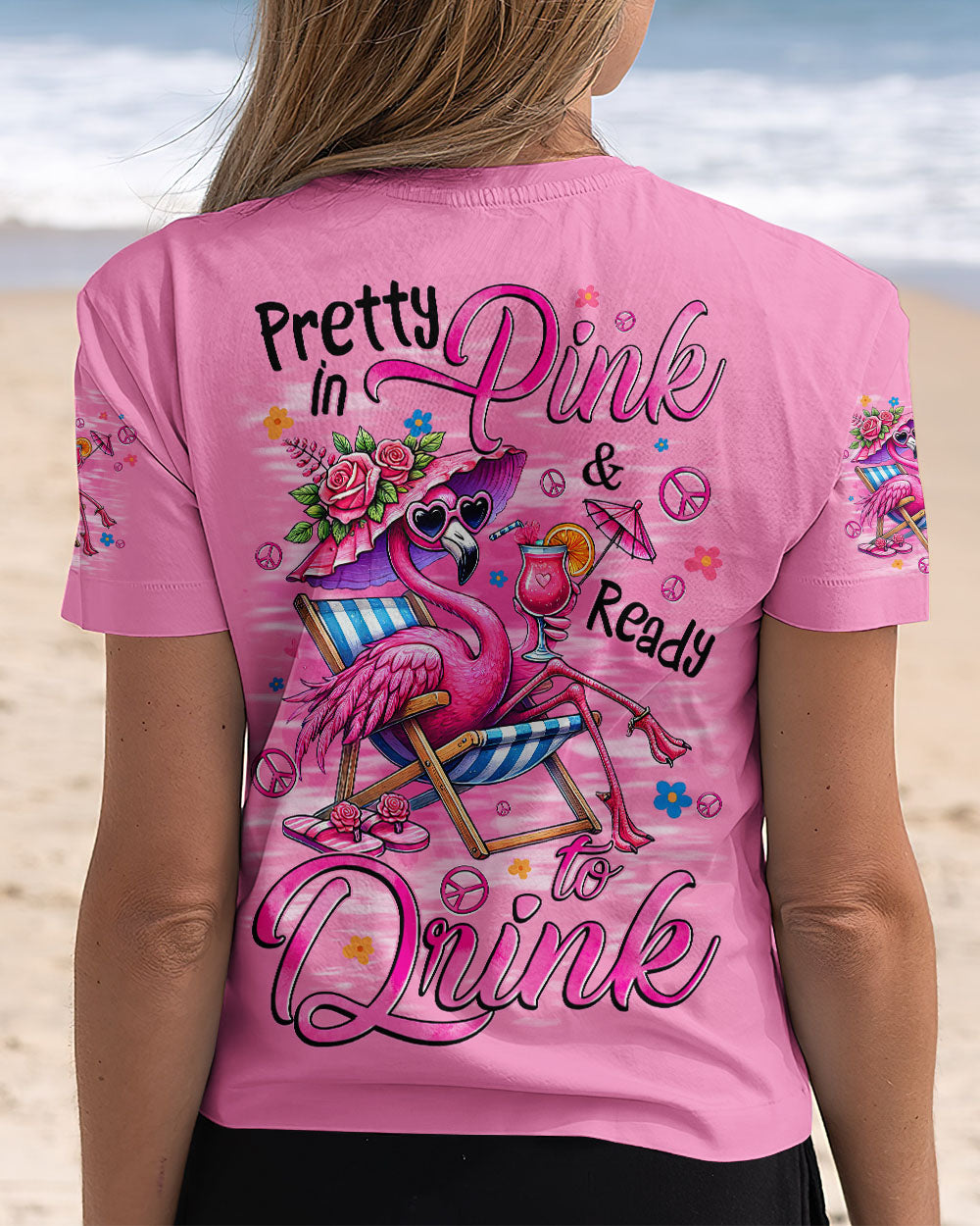 Pretty in Pink _26 Ready to Drink Chill Flamingo with Cocktail Summer Vibe AOP Shirts _5_ BIAqX