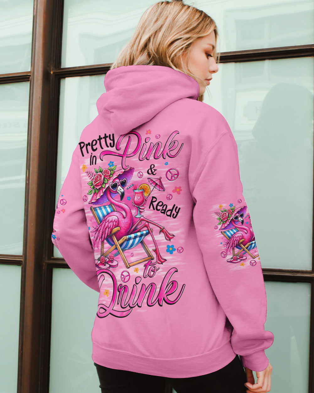 Pretty in Pink _26 Ready to Drink Chill Flamingo with Cocktail Summer Vibe AOP Shirts _7_ XRmCw