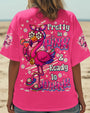 Pretty in Pink _26 Ready to Drink Cute Flamingo Peace Sign with Cocktail Hippie Vibe AOP Shirts _11_ Tv0Ln