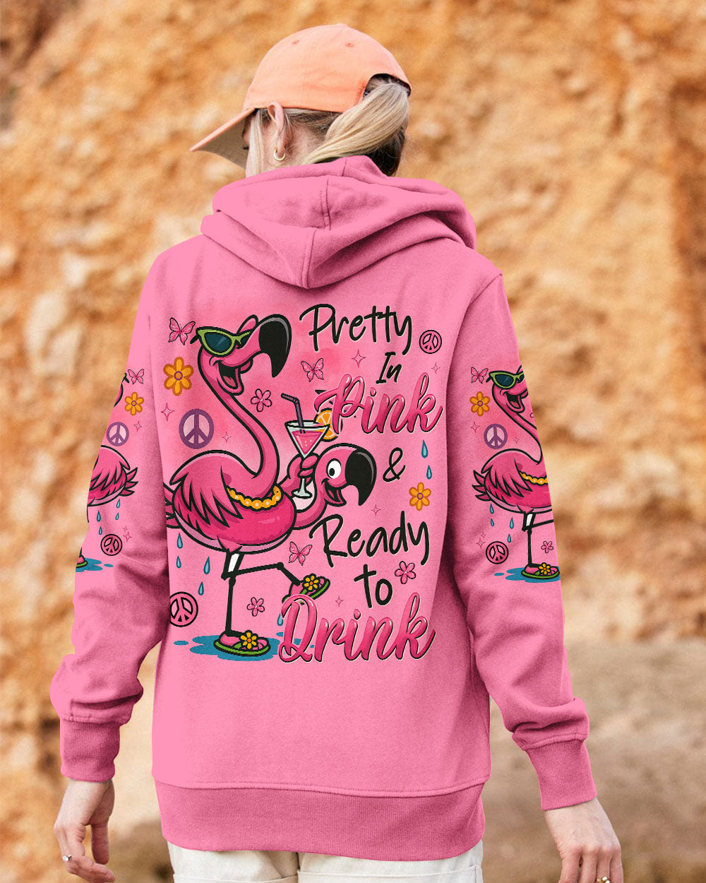 Pretty in Pink _26 Ready to Drink Flamingo in Cocktail Party Graphic for Women AOP Shirts _2_ ZYCSP