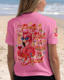 Pretty in Pink _26 Ready to Drink Flamingo with Wine Graphic for Women AOP Shirts _6_ 2jaFv