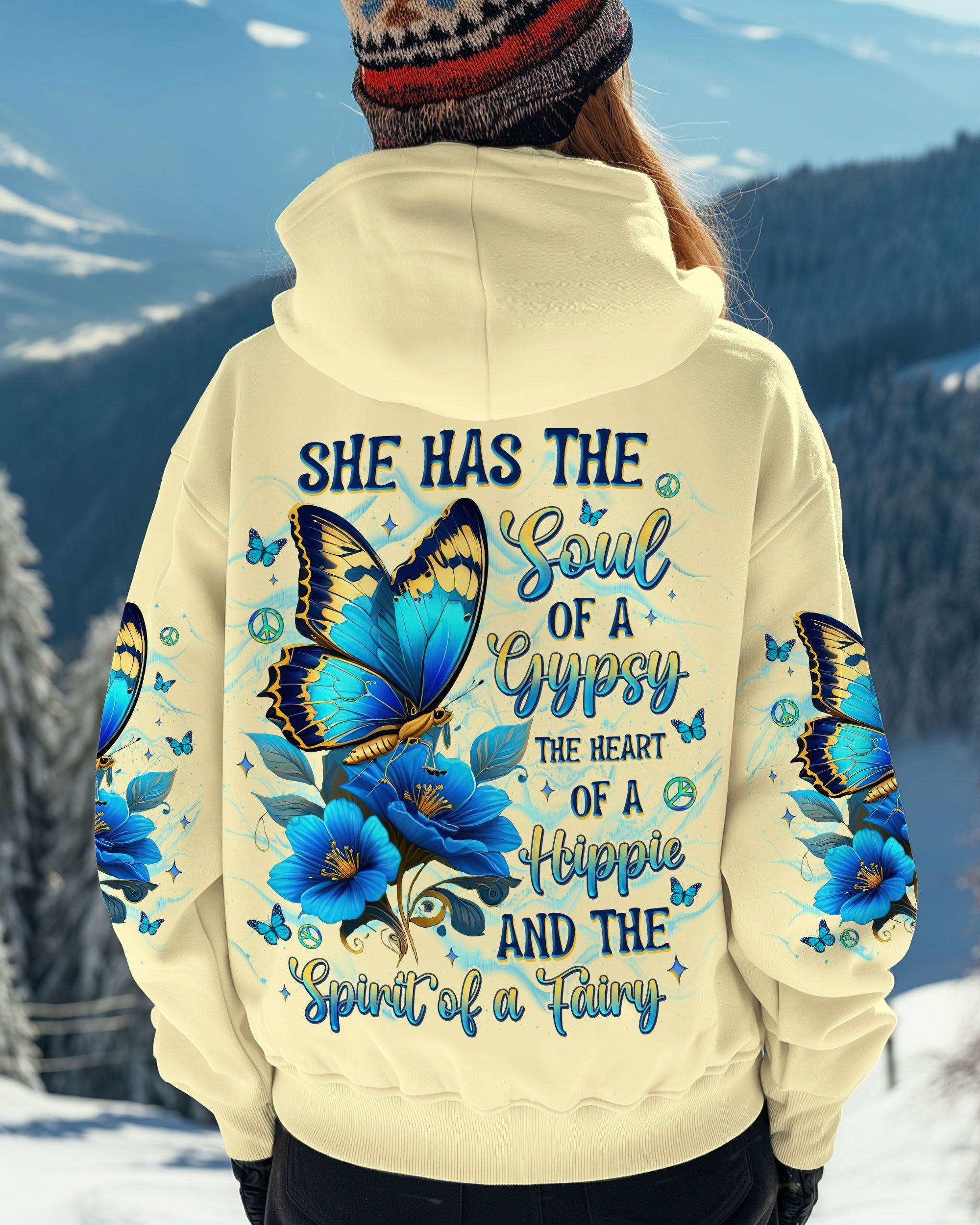 Soul of a Gypsy Heart of a Hippie Spirit of a Fairy Blue Floral Butterfly Graphic AOP Shirts _3_ SHw9T