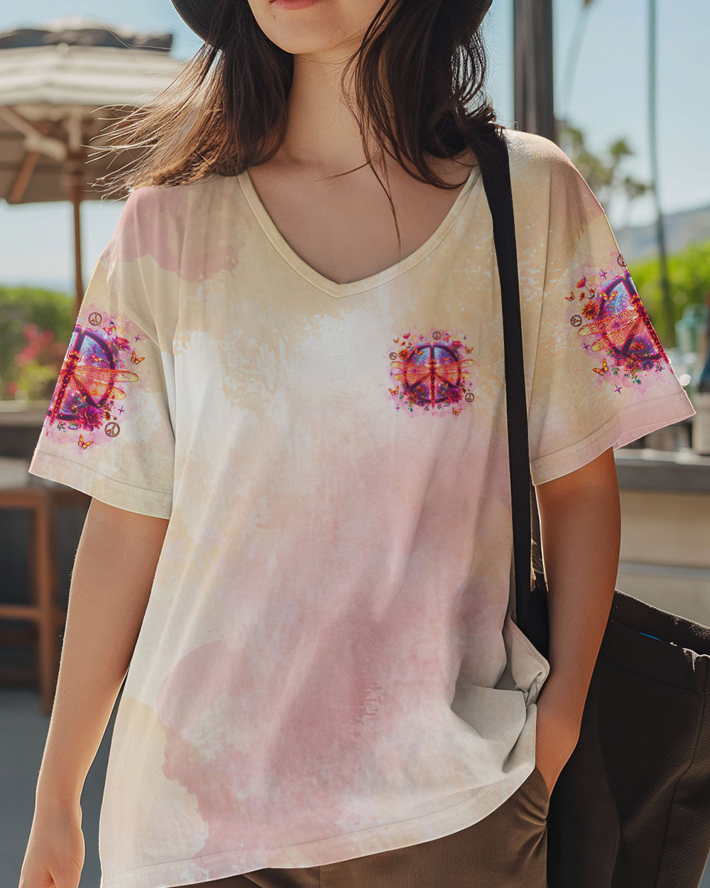Soul of a Gypsy Heart of a Hippie Spirit of a Fairy Dragonfly with Peace Sign Hippie AOP Shirts _13_ OFtBR