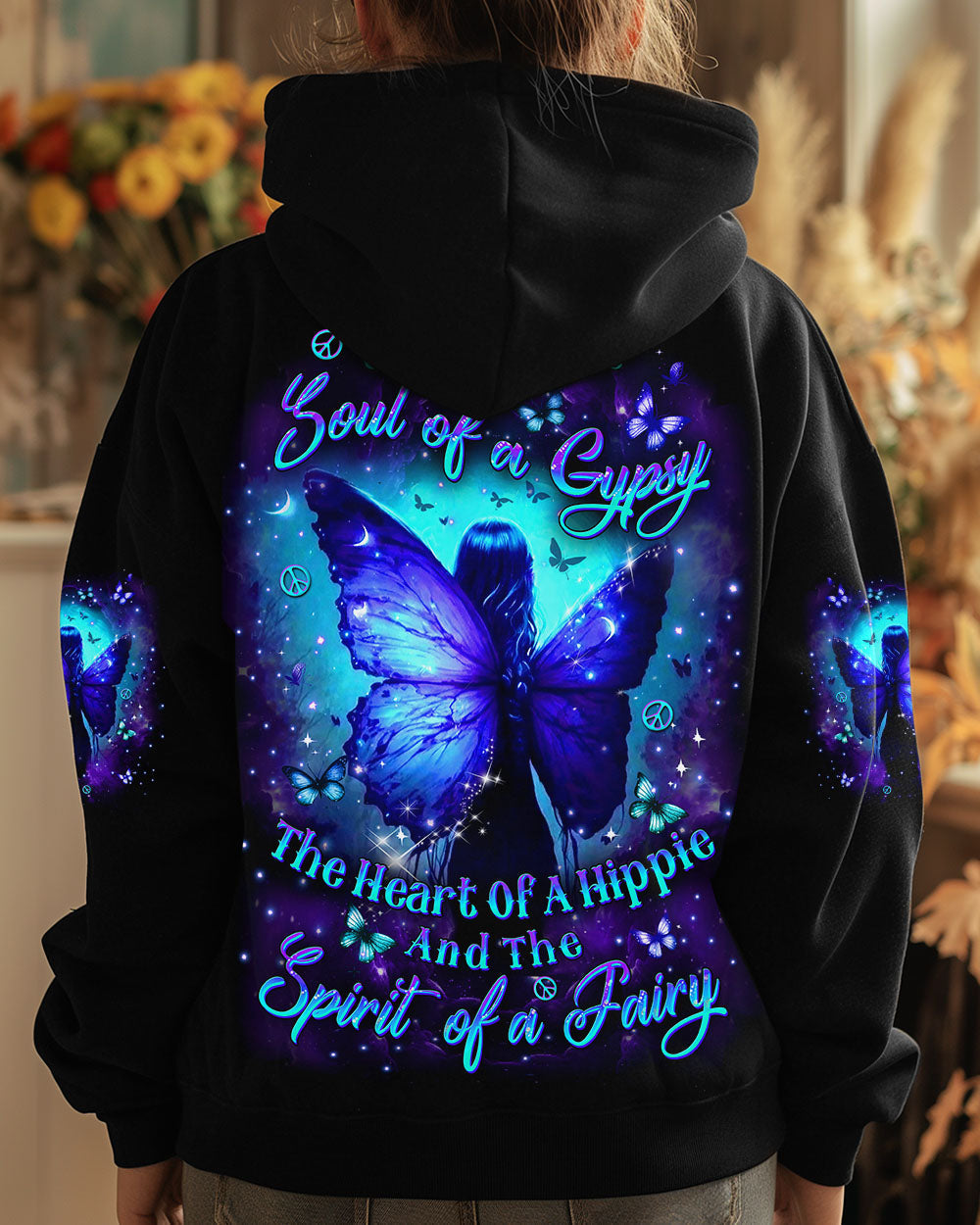 Soul of a Gypsy Heart of a Hippie Spirit of a Fairy Hippie Fairy Butterfly AOP Shirts _10_ P9j0O