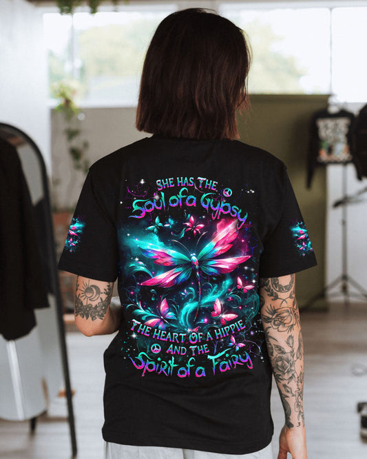 Soul of a Gypsy Heart of a Hippie Spirit of a Fairy Neon Butterfly Hippie AOP Shirts _1_ rXyqb