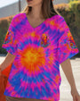 Spirit of the Wolf Heart of the Wild Tie Dye Wolf with Peace _26 Flower AOP Shirts _13_ bssxg