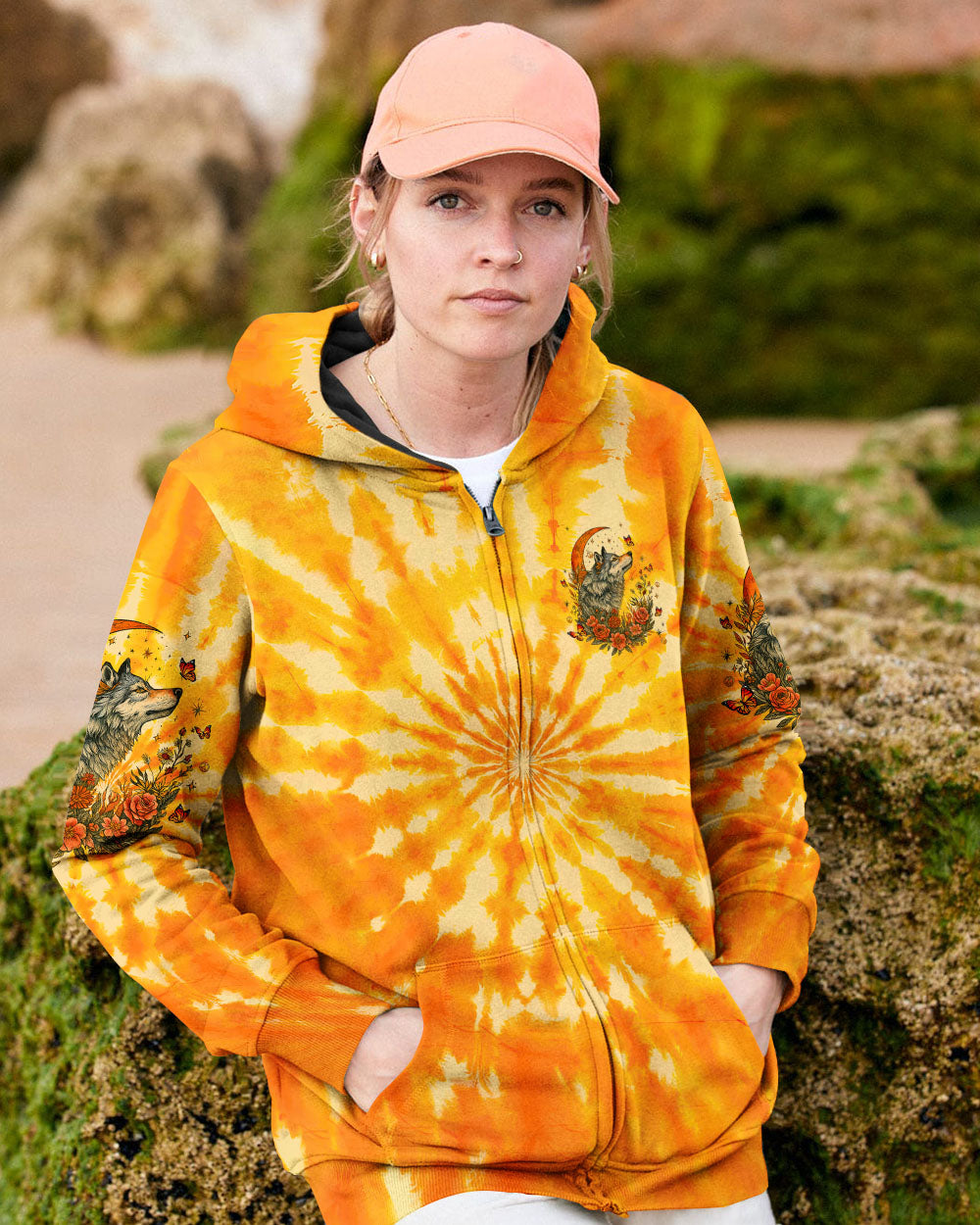 Spirit of the Wolf Heart of the Wild Wolf Floral and Moon Elements AOP Shirts _4_ n5zmd
