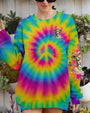 The Rebel in Me Will Never Die Colorful Tie Dye Hippie Cow Design with Peace Sign and Flowers AOP Shirts _ _6_ VBpgE