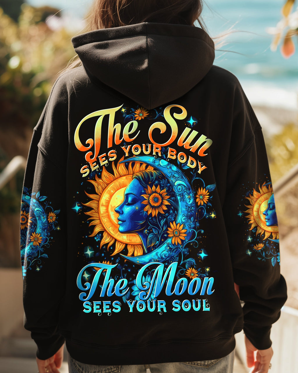 The Sun Sees Your Body The Moon Sees Your Soul Celestial Hippie AOP Shirts _1_ nJnob