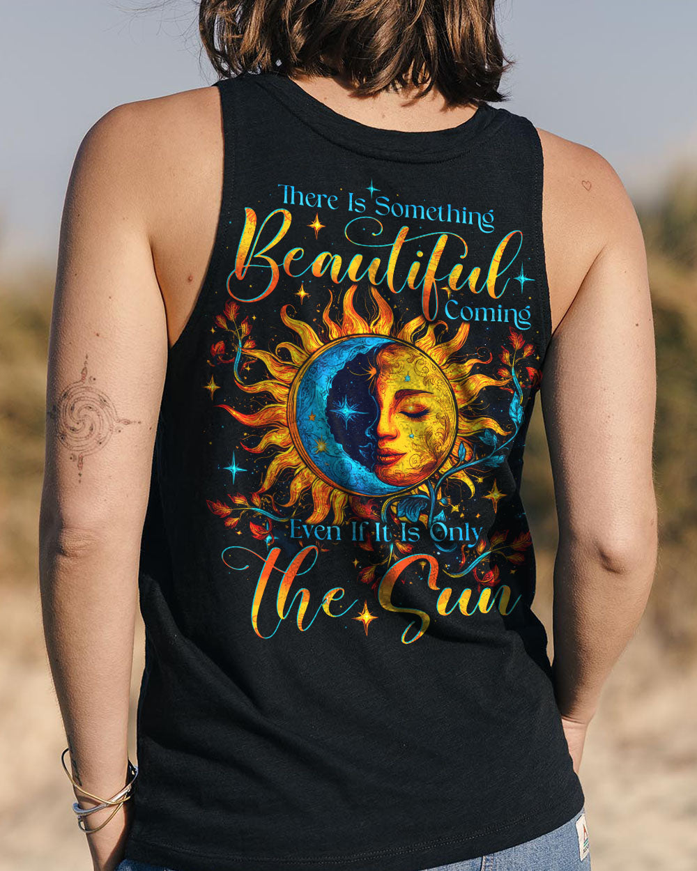 There Is Something Beautiful Coming Sun and Moon Face Graphic AOP Shirts _11_ X5ihF