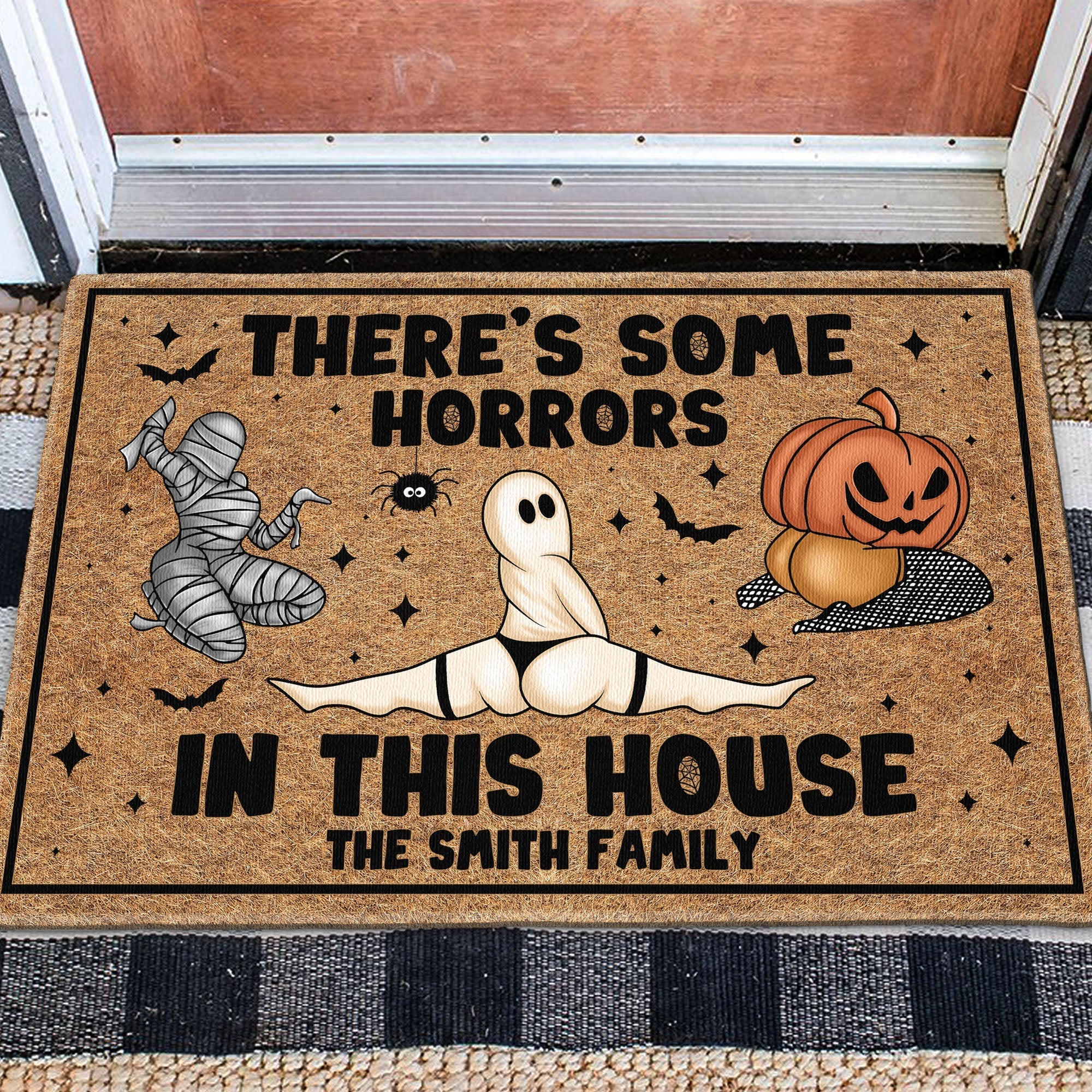 There_S Some Horrors In This House Personalized Doormat0_f51cbfcd 8eb9 4f28 8165 fa42e8faf543