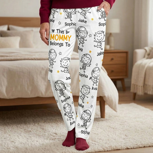 This Mommy Belongs To Doodle Personalized Sweatpants_ Lounge Pants With Pockets_0_1
