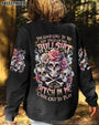 Tired of Bullshit Skull Bitch in Me Came Out Sugar Skulls and Roses Graphic AOP Shirts _7_ TpNAk