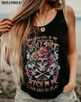 Tired of Bullshit Skull Bitch in Me Came Out Sugar Skulls and Roses Graphic AOP Shirts _9_ bkPkF