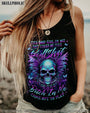 Tired of Bullshit Skull Bitch in Me Came out Purple Neon Skull Wings Graphic AOP Shirts _12_ QnQaj