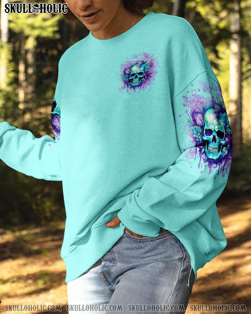 Tired of the Bullshit Skull Sassy Floral Graphic Colorful Skull AOP Shirts _2_ sFfkY