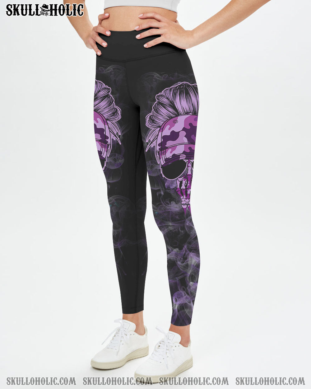 To that B with my name In Her Mouth Sassy Skull Purple Camo Attitude for Women AOP Shirts _4_ zGah1