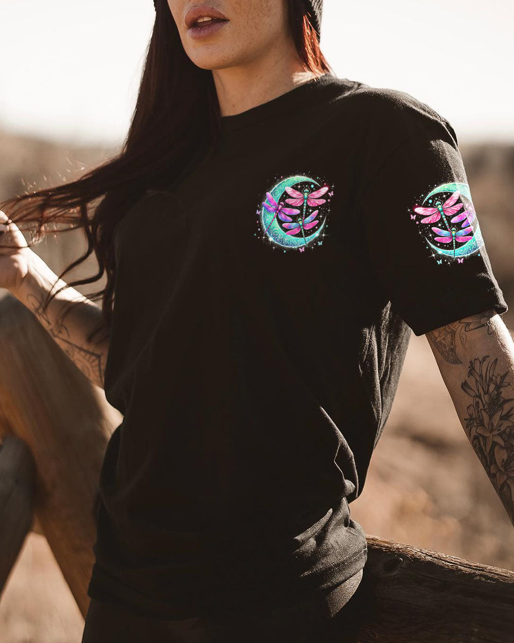 Touch Dragonflies Talk to the Moon Dragonfly and Moon Graphic AOP Shirts _16_ 87ggp