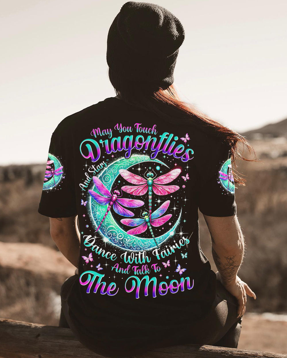 Touch Dragonflies Talk to the Moon Dragonfly and Moon Graphic AOP Shirts _1_ nwHFU