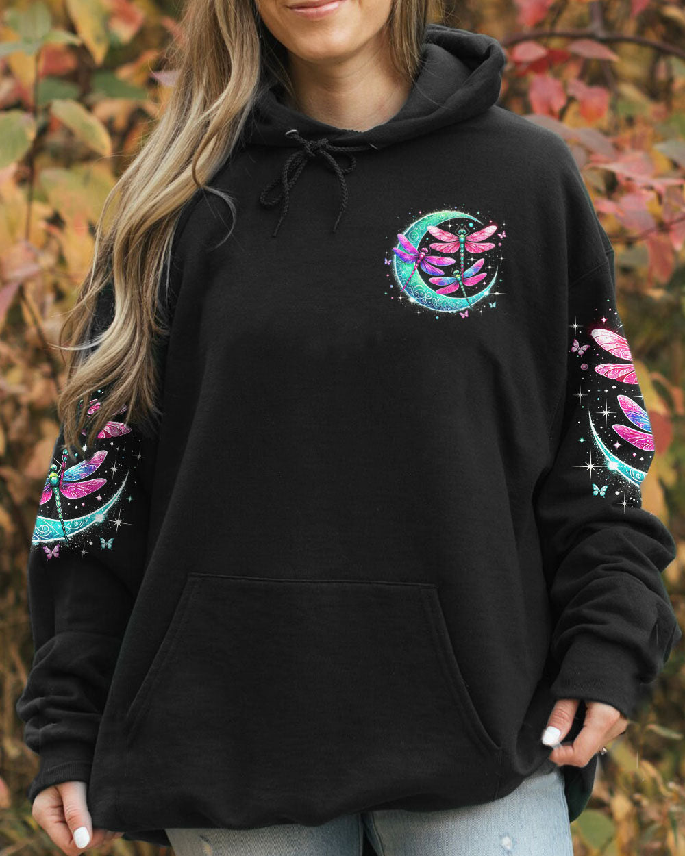 Touch Dragonflies Talk to the Moon Dragonfly and Moon Graphic AOP Shirts _20_ 4gJA6