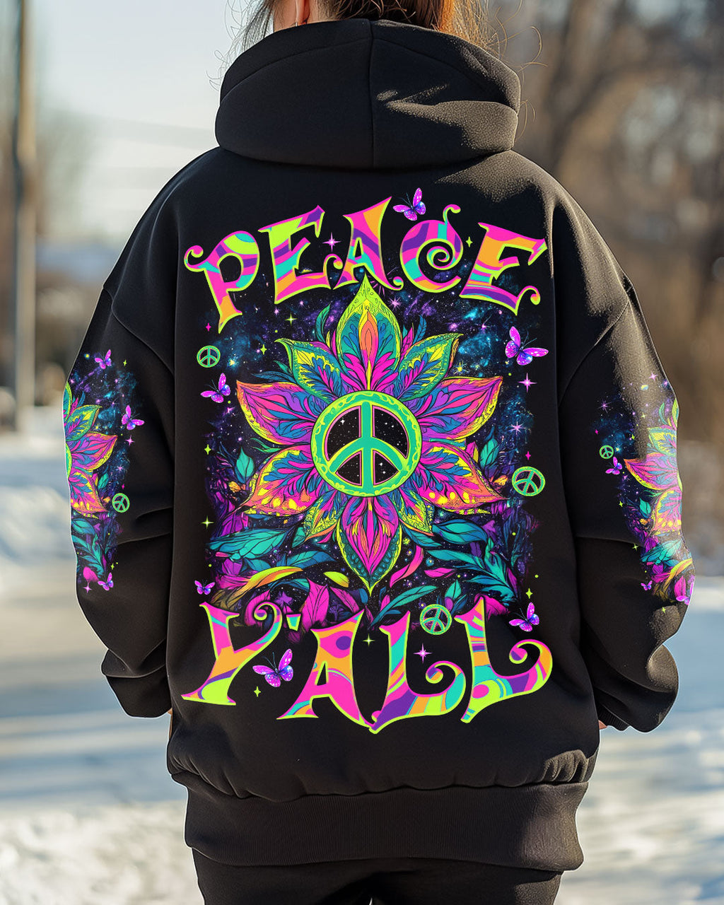 Trippy Peace Y_E2_80_99all Psychedelic Neon Floral Peace Sign Retro Hippie AOP Shirts _1_ D1uTa
