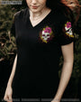 Warning This Tattooed Girl Does Not Play Well With Stupid People Skull _26 Flower Graphic AOP Shirts _9_ WzdOE