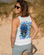 Warning this Tattooed Girl does not Play well with Stupid People Blue Skull Rose Graphic AOP Shirts _7_ vSPb3