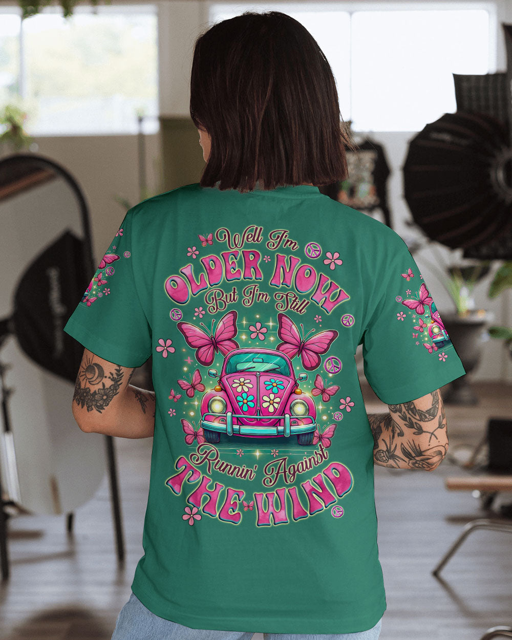 Well I_E2_80_99m Older Now But I_E2_80_99m Still Runnin_E2_80_99 Against the Wind Vintage VW Car Graphic AOP Shirts _1_ NxDxI