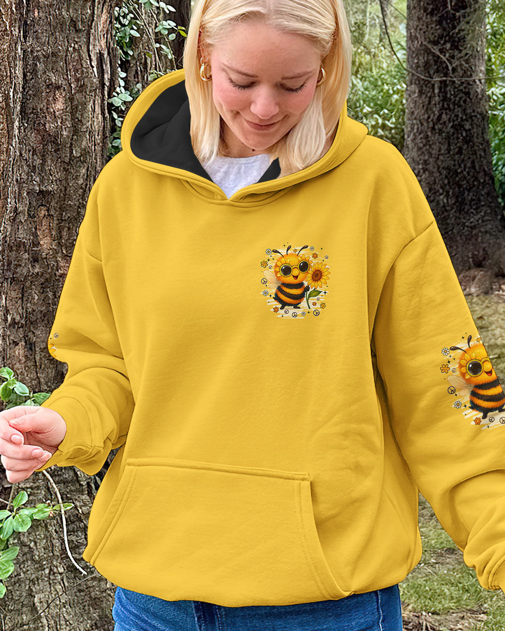 Whisper Words of Whisper Let It Bee Cute Sunflower _26 Peace Bee Design AOP Shirts _4_ w7SkY