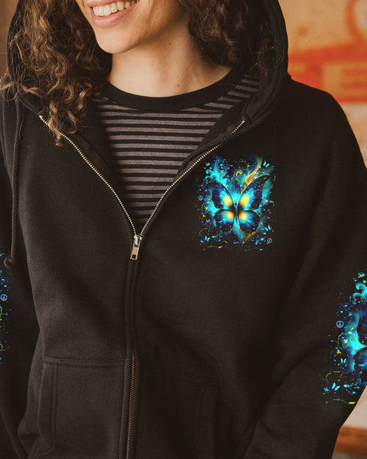 Whisper Words of Wisdom Let It Be Blue Butterfly Hippie Style AOP Shirts _10_ TNTE4