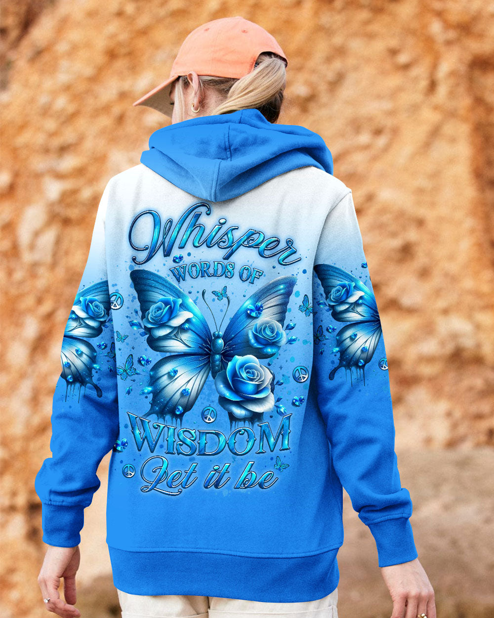 Whisper Words of Wisdom Let It Be Blue Butterfly and Rose Inspirational Wisdom AOP Shirts _2_ 9qJwf
