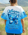 Whisper Words of Wisdom Let It Be Blue Butterfly and Rose Inspirational Wisdom AOP Shirts _4_ QMRWo