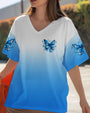 Whisper Words of Wisdom Let It Be Blue Butterfly and Rose Inspirational Wisdom AOP Shirts _5_ B7TTJ