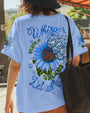 Whisper Words of Wisdom Let It Be Blue Sunflower with Butterfly Quote Graphic AOP Shirts _3_ jCusR