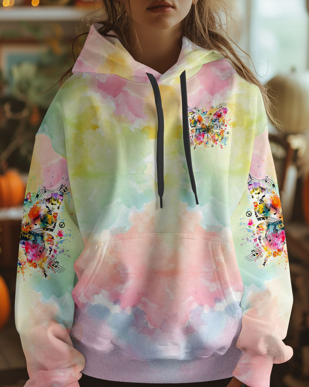 Whisper Words of Wisdom Let It Be Butterfly Tie Dye Musical Graphic AOP Shirts _7_ NGq5G