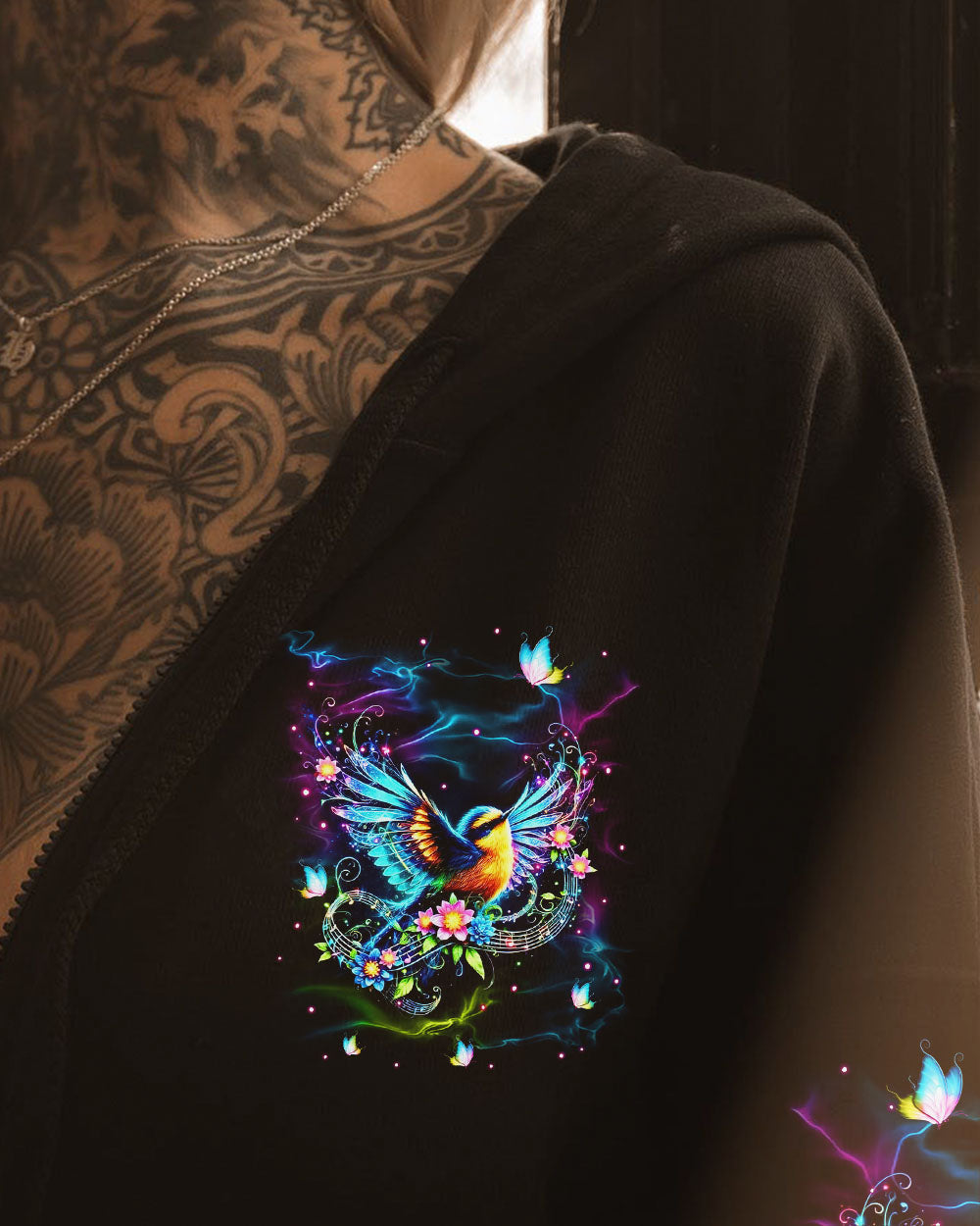 Whisper Words of Wisdom Let It Be Colorful Bird and Music Graphic AOP Shirts _11_ PXoj8