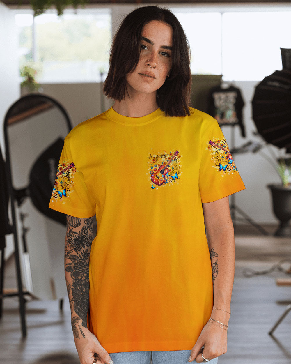 Whisper Words of Wisdom Let It Be Floral Music Guitar AOP Shirts _14_ 3UTLB