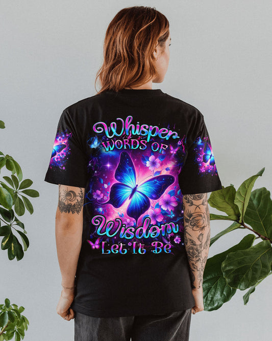 Whisper Words of Wisdom Let It Be Galaxy Butterfly Floral Design AOP Shirts _10_ woxX8