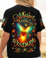 Whisper Words of Wisdom Let It Be Glowing Butterfly Inspirational AOP Shirts _3_ QswUR