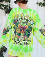 Whisper Words of Wisdom Let It Be Green Tie Dye Floral Butterfly Peace AOP Shirts _3_ uVG41