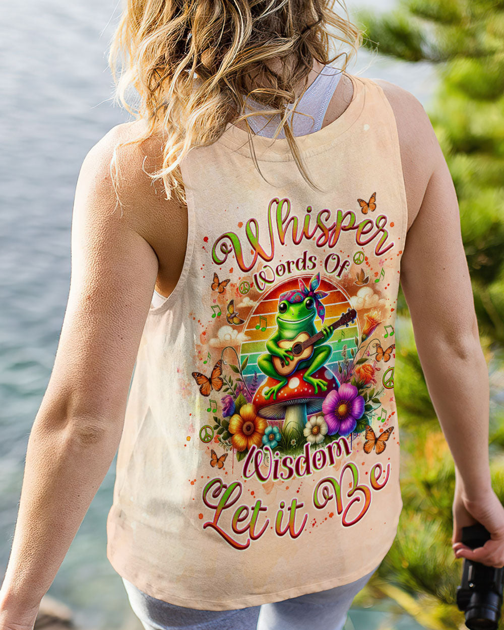 Whisper Words of Wisdom Let It Be Hippie Frog playing Guitar Graphic AOP Shirts _10_ dNPX5
