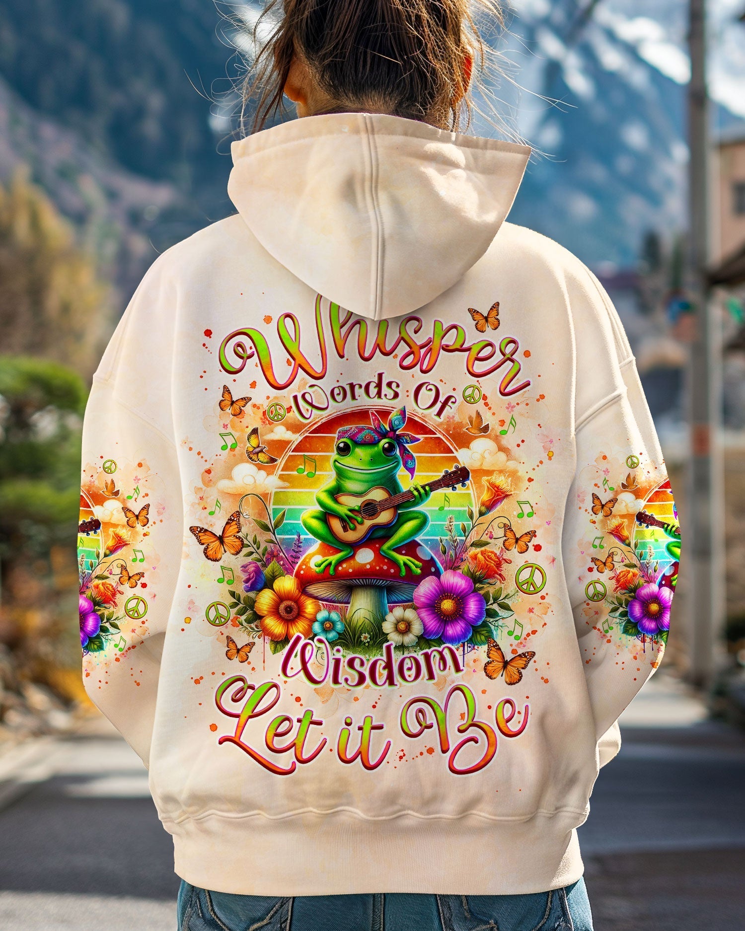 Whisper Words of Wisdom Let It Be Hippie Frog playing Guitar Graphic AOP Shirts _4_ as5BA