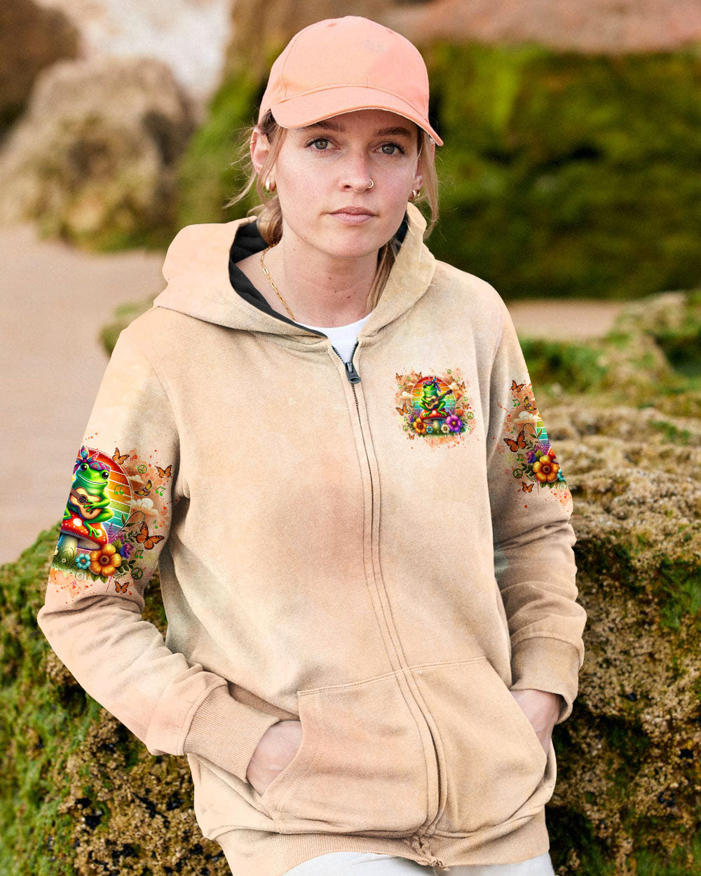 Whisper Words of Wisdom Let It Be Hippie Frog playing Guitar Graphic AOP Shirts _7_ J2hYR