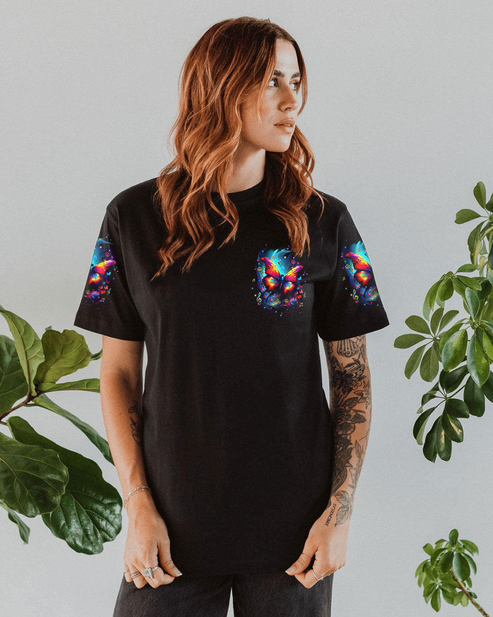 Whisper Words of Wisdom Let It Be Music and Butterfly Graphic Hippie Style AOP Shirts _13_ 3Itrp