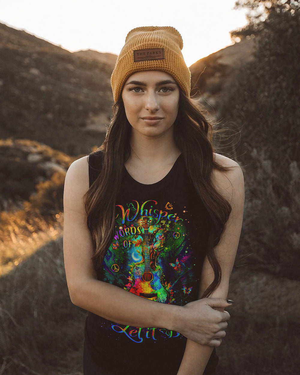 Whisper Words of Wisdom Let It Be Psychedelic Guitar Colorful Peace AOP Shirts _11_ NqSNr