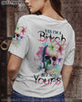 Yes I_E2_80_99m a Bitch But Not Yours Skull Floral Watercolor Graphic Tee for Women AOP Shirts _10_ swvpa