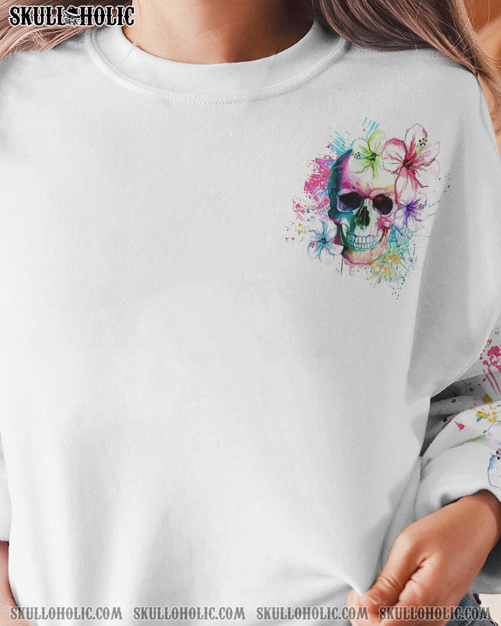 Yes I_E2_80_99m a Bitch But Not Yours Skull Floral Watercolor Graphic Tee for Women AOP Shirts _4_ O9nK3